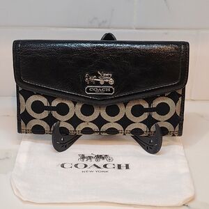 Coach Black and Gray Women's Wallet Trifold